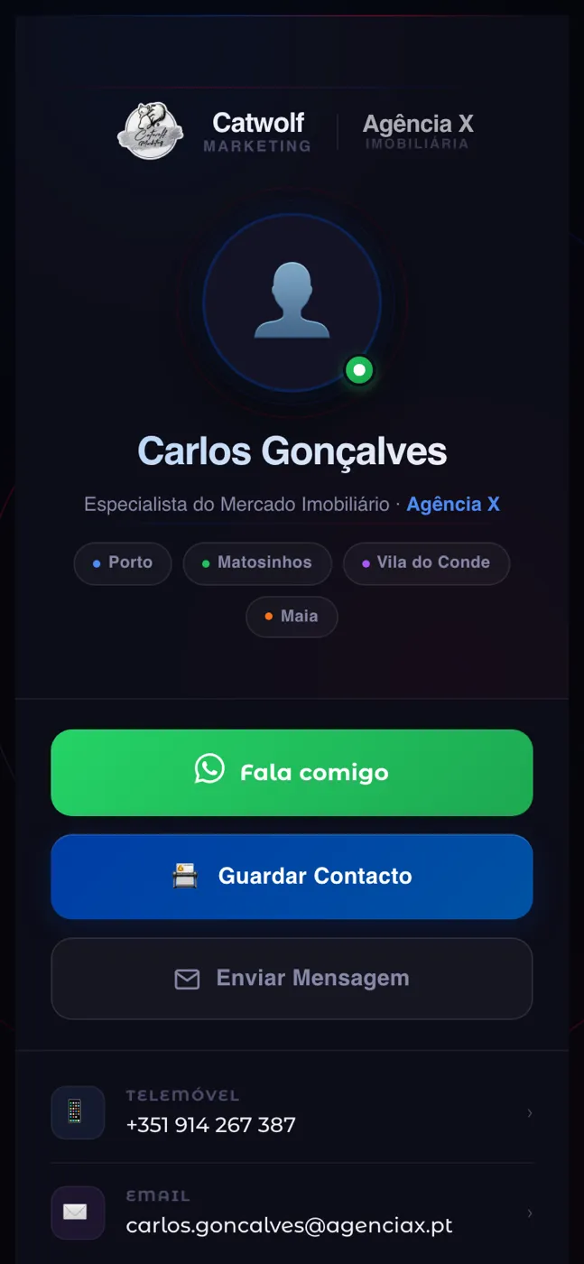 Wolftag · cartão de visita digital Catwolf (demo)